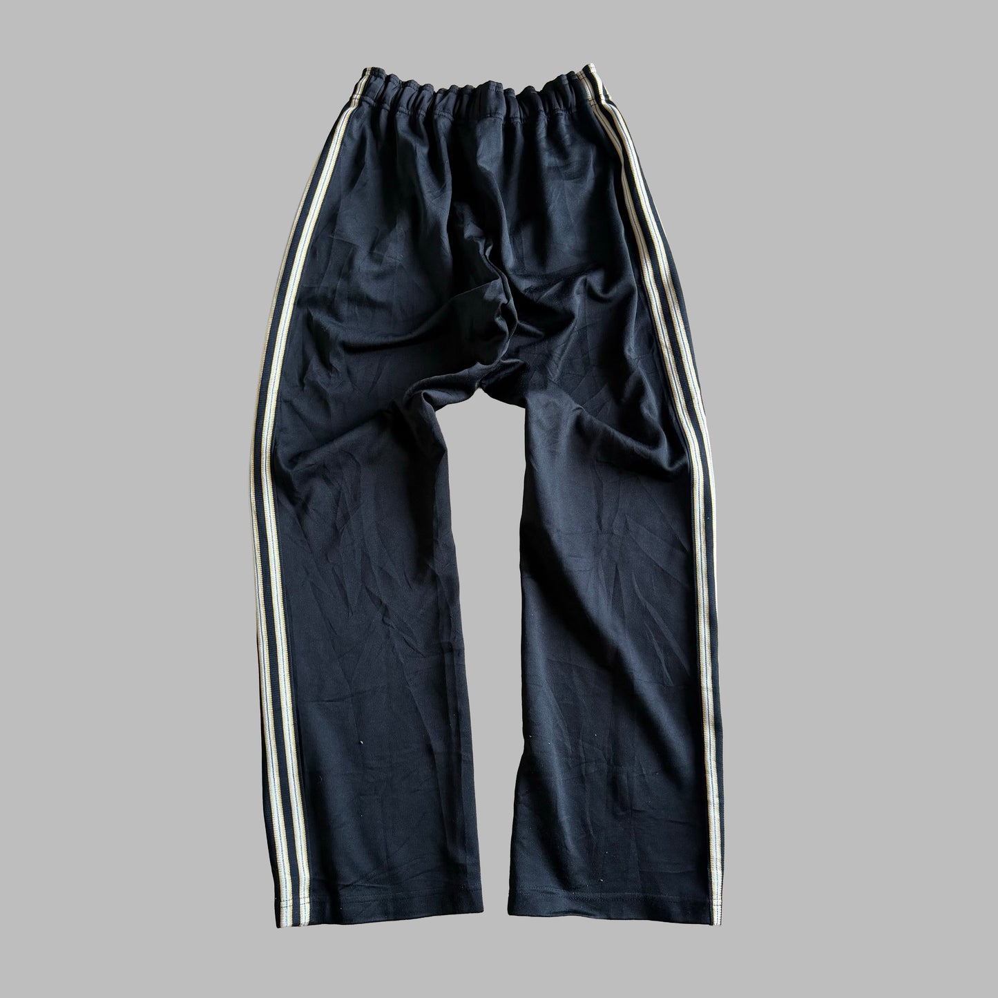 Y2K Adidas Three Stripe Wide Leg Track Pants - S