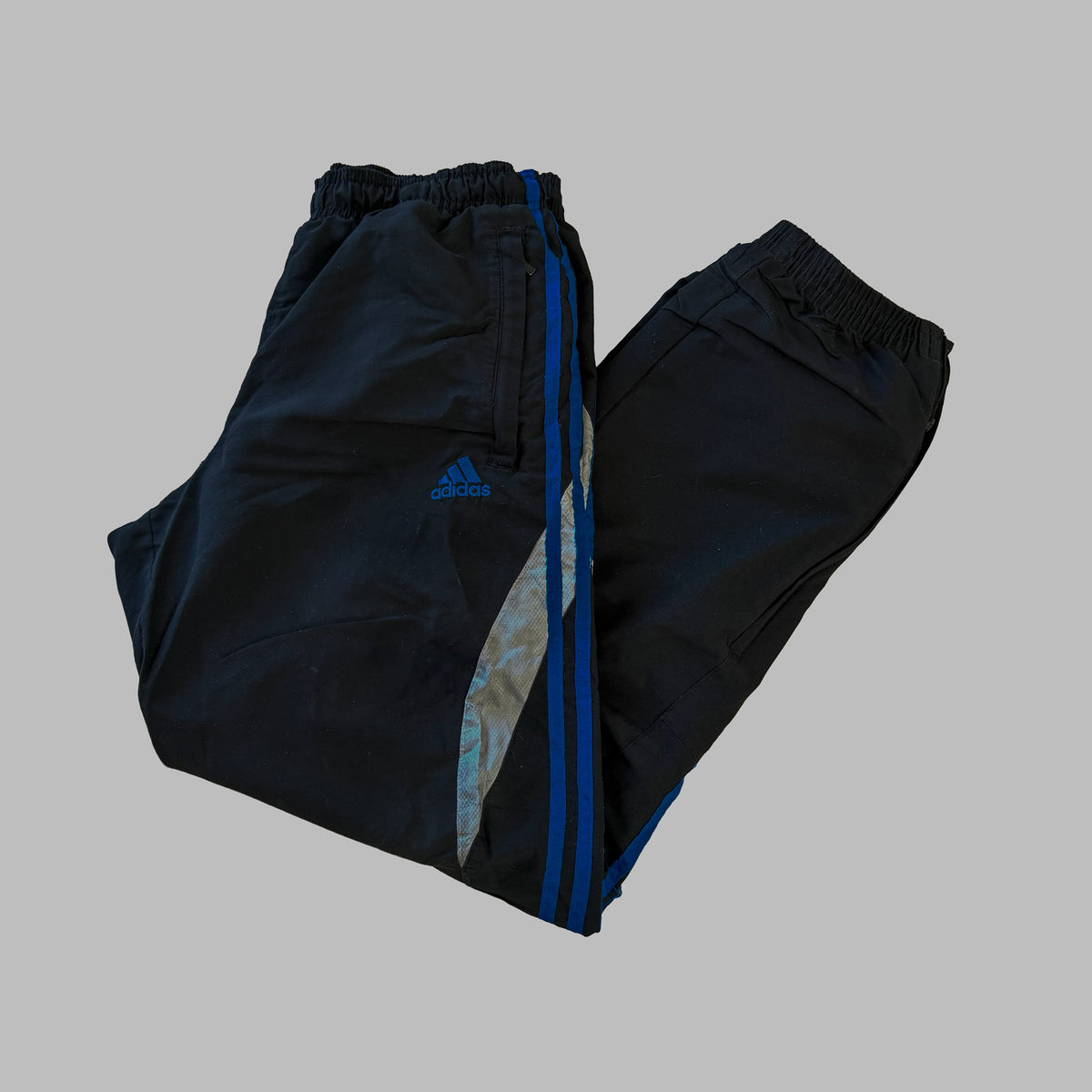 Y2K Adidas Three Stripe Baggy Track Pants - S