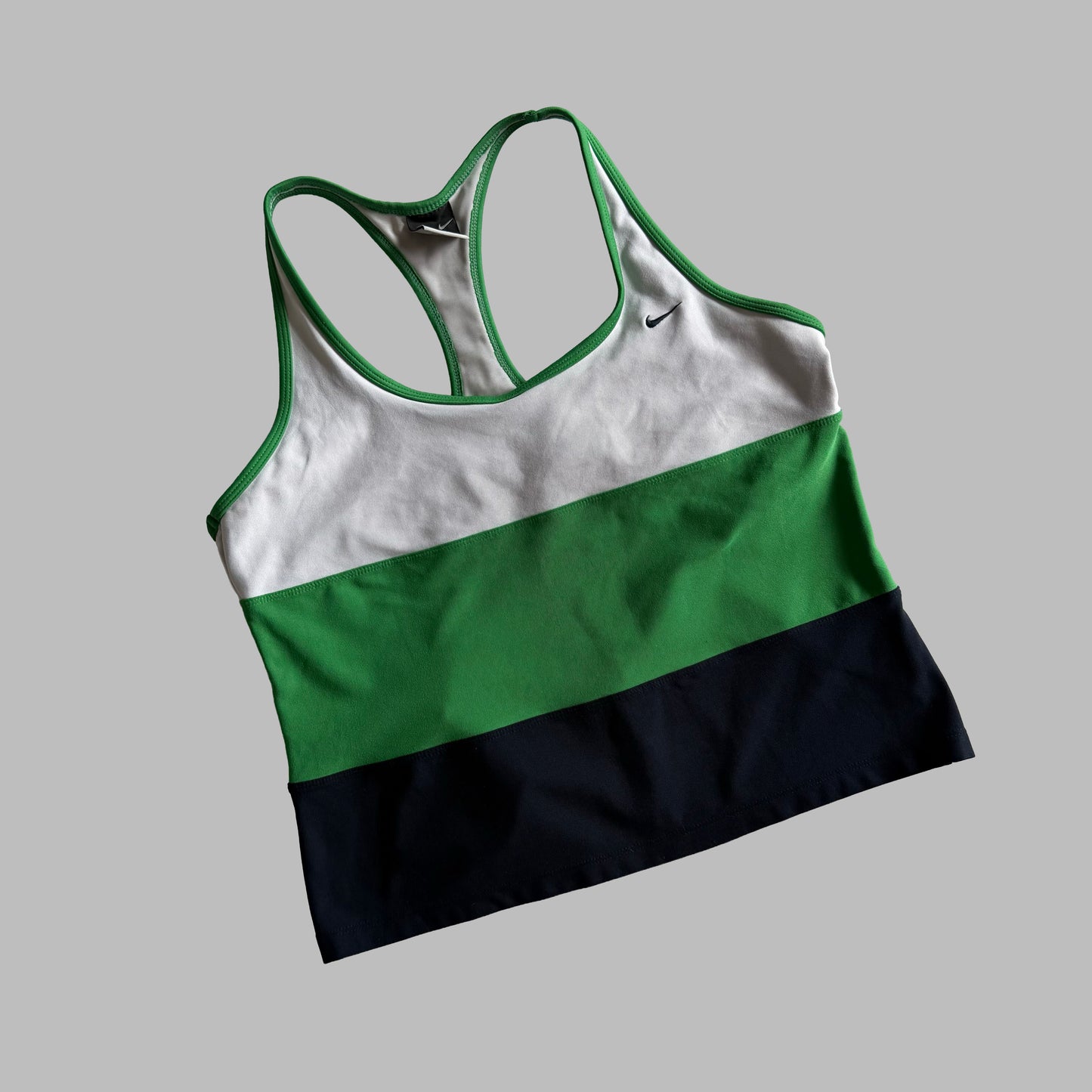 Y2K Nike Striped Racer-Back Activewear Tank - L