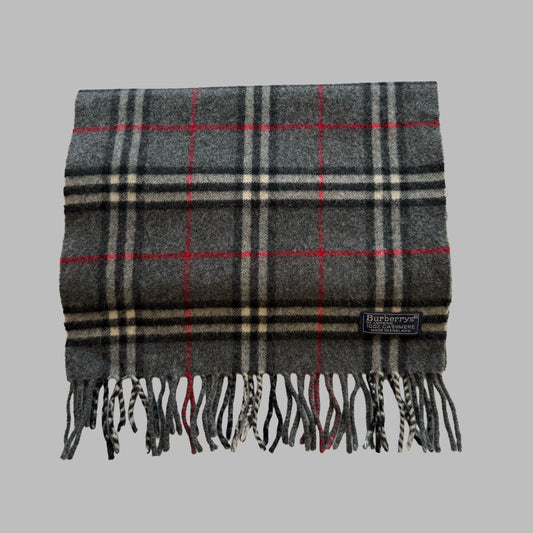 90s Burberry Lambswool Check Scarf