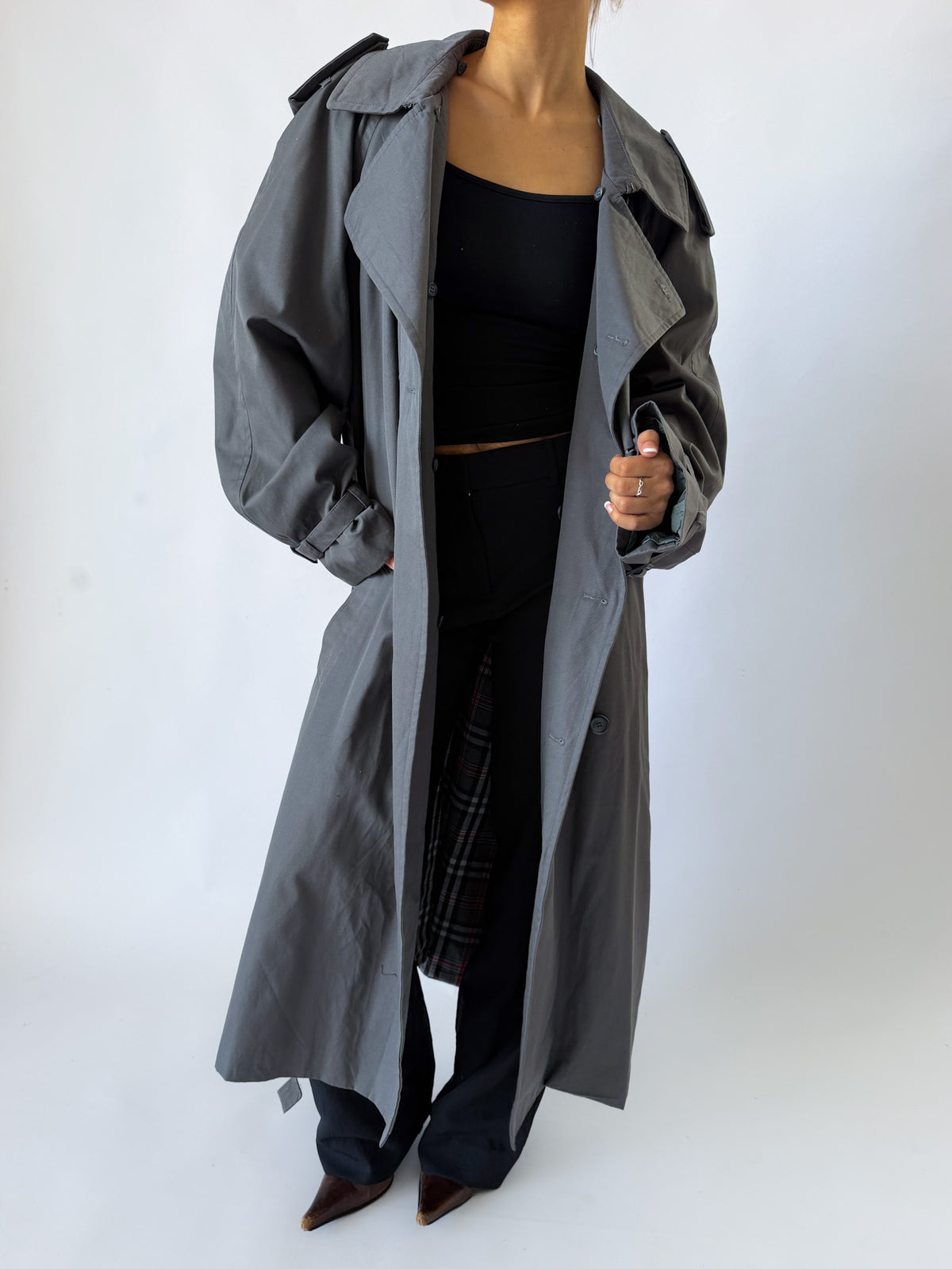 90s Burberry Double Breasted Trench Coat - L