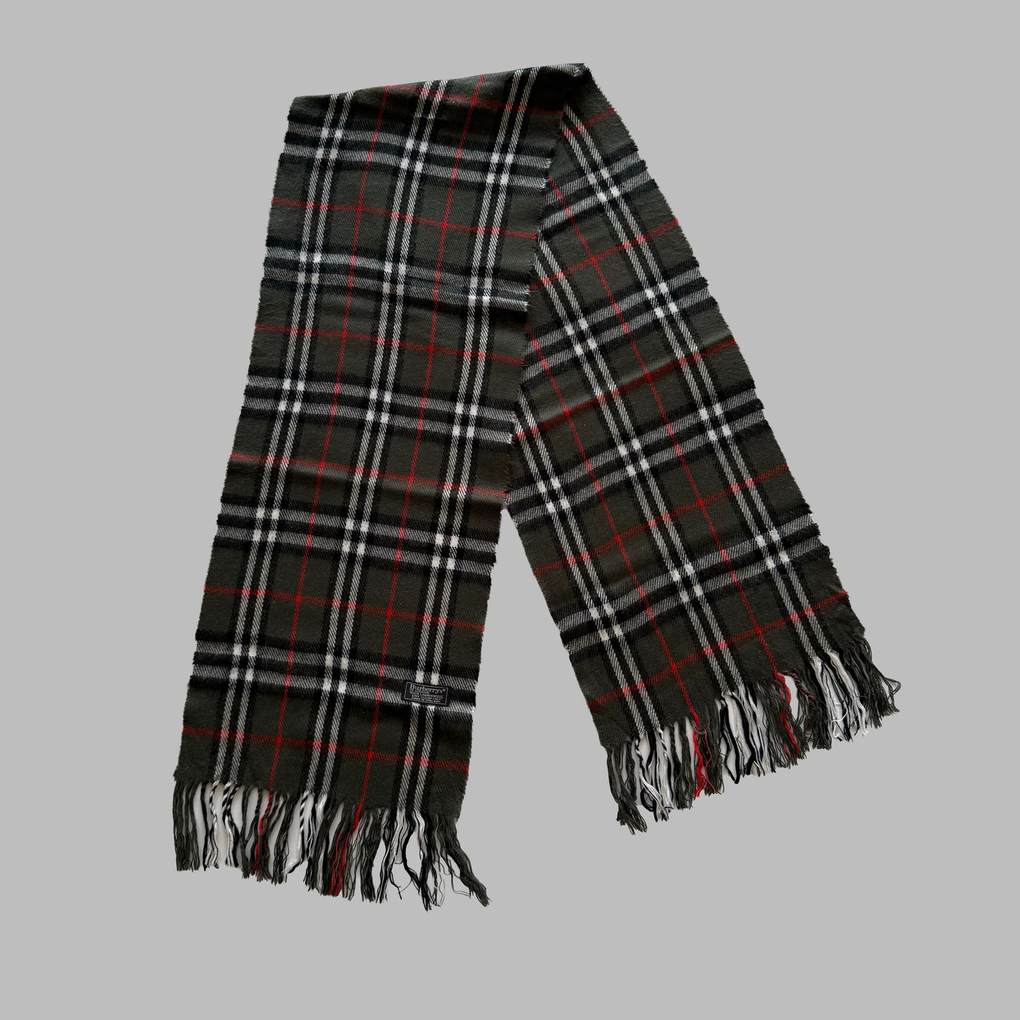 90s Burberry Lambswool Check Scarf