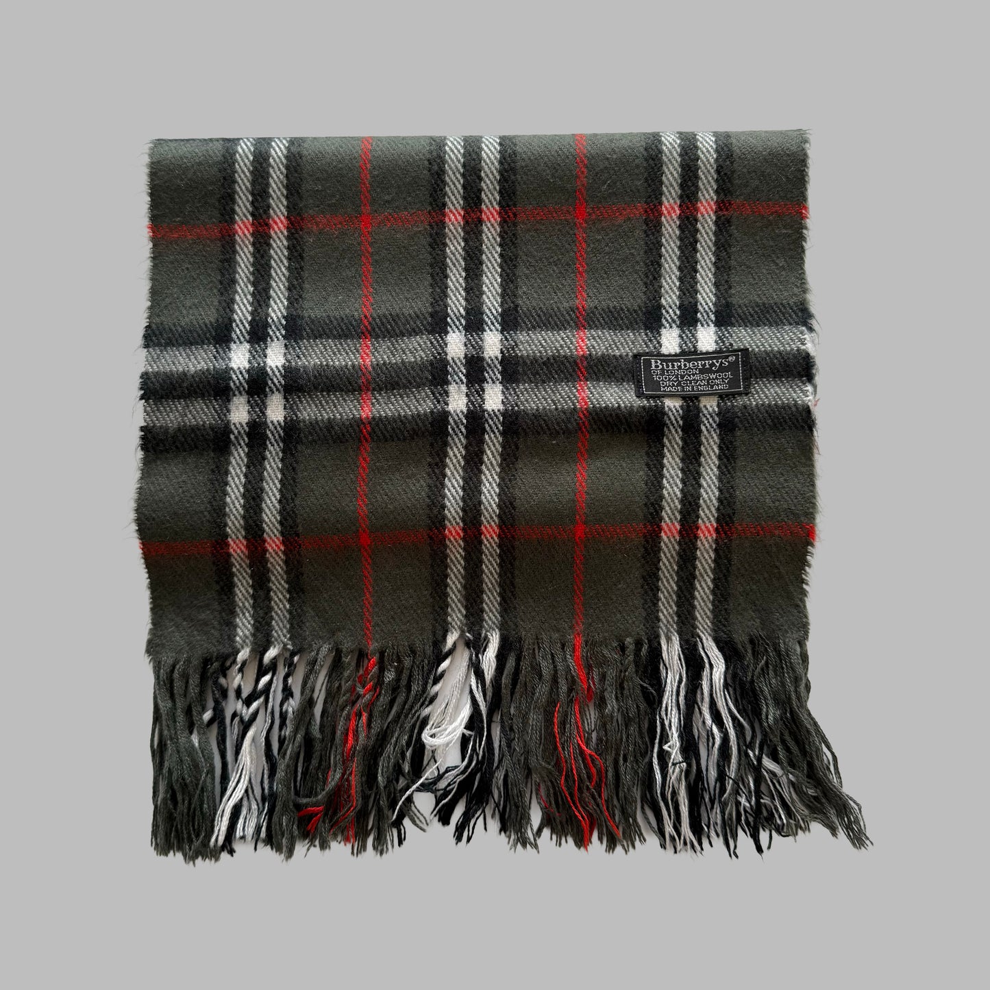 90s Burberry Lambswool Check Scarf