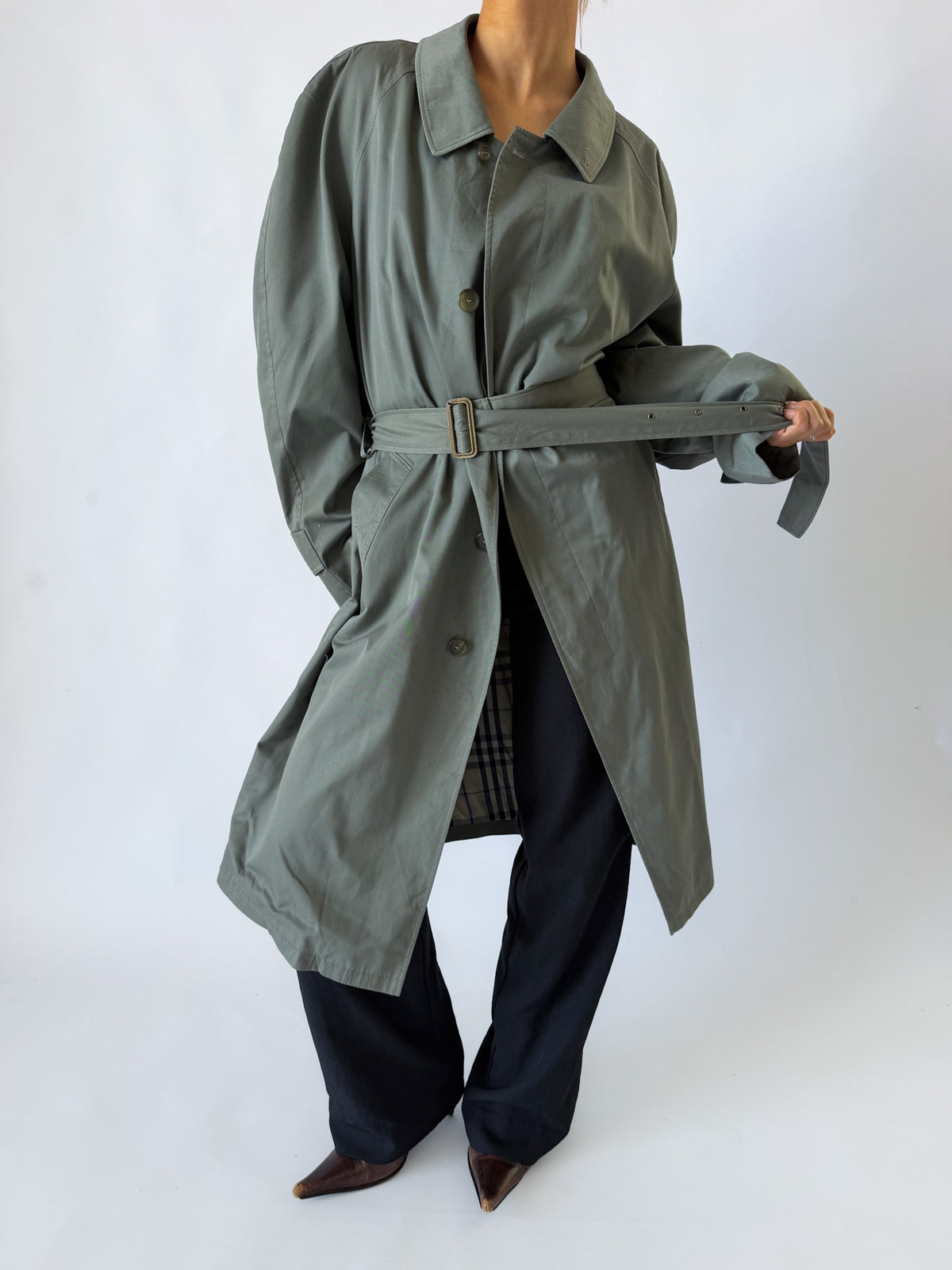 90s Burberry Trench Coat - L