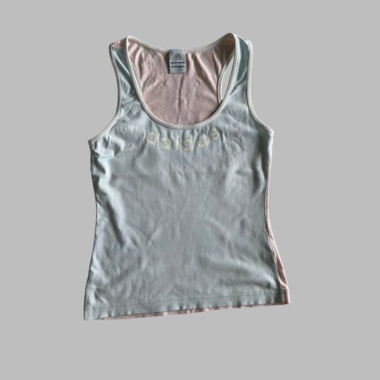 Y2K Adidas Spell-Out Activewear Tank - L