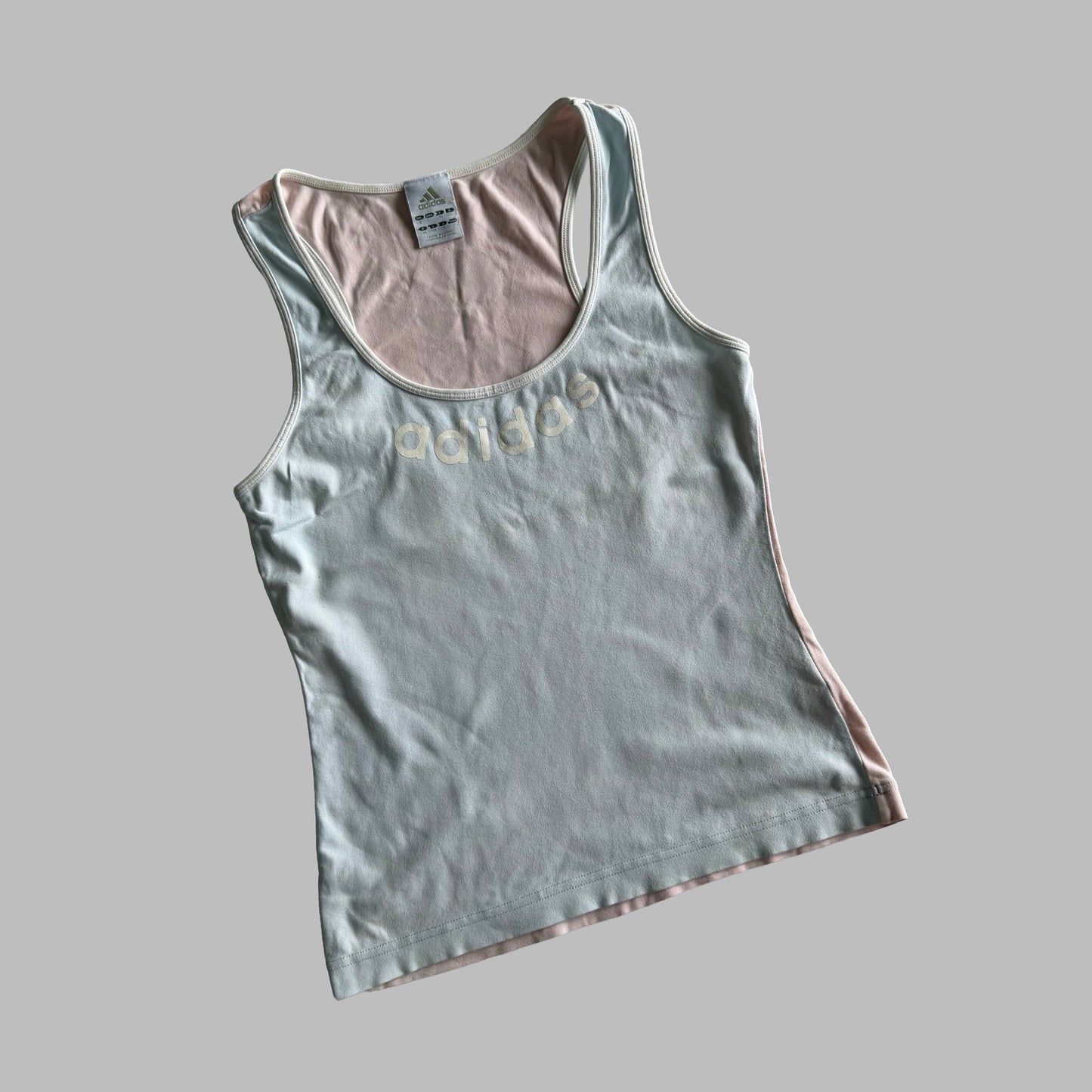 Y2K Adidas Spell-Out Activewear Tank - L