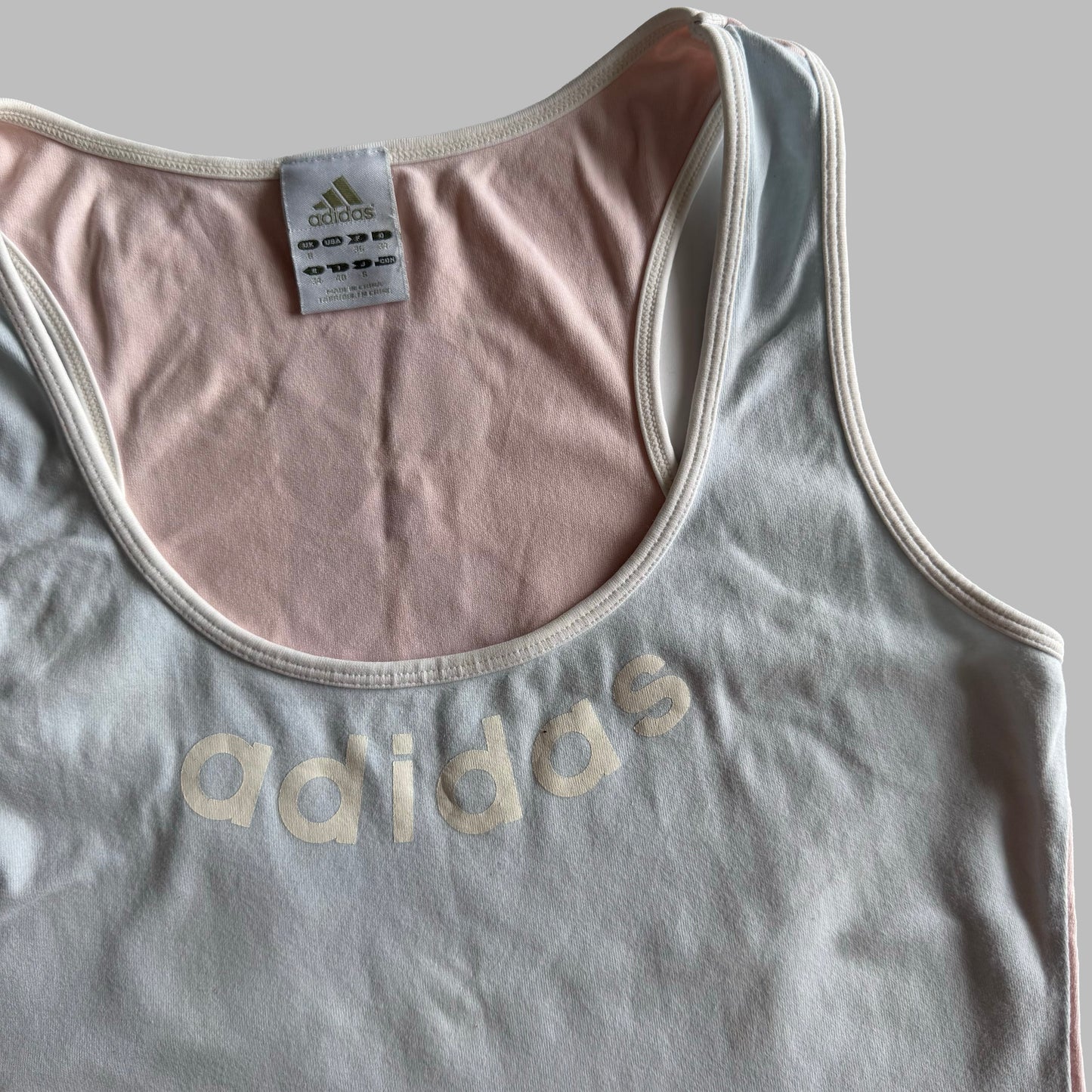Y2K Adidas Spell-Out Activewear Tank - L