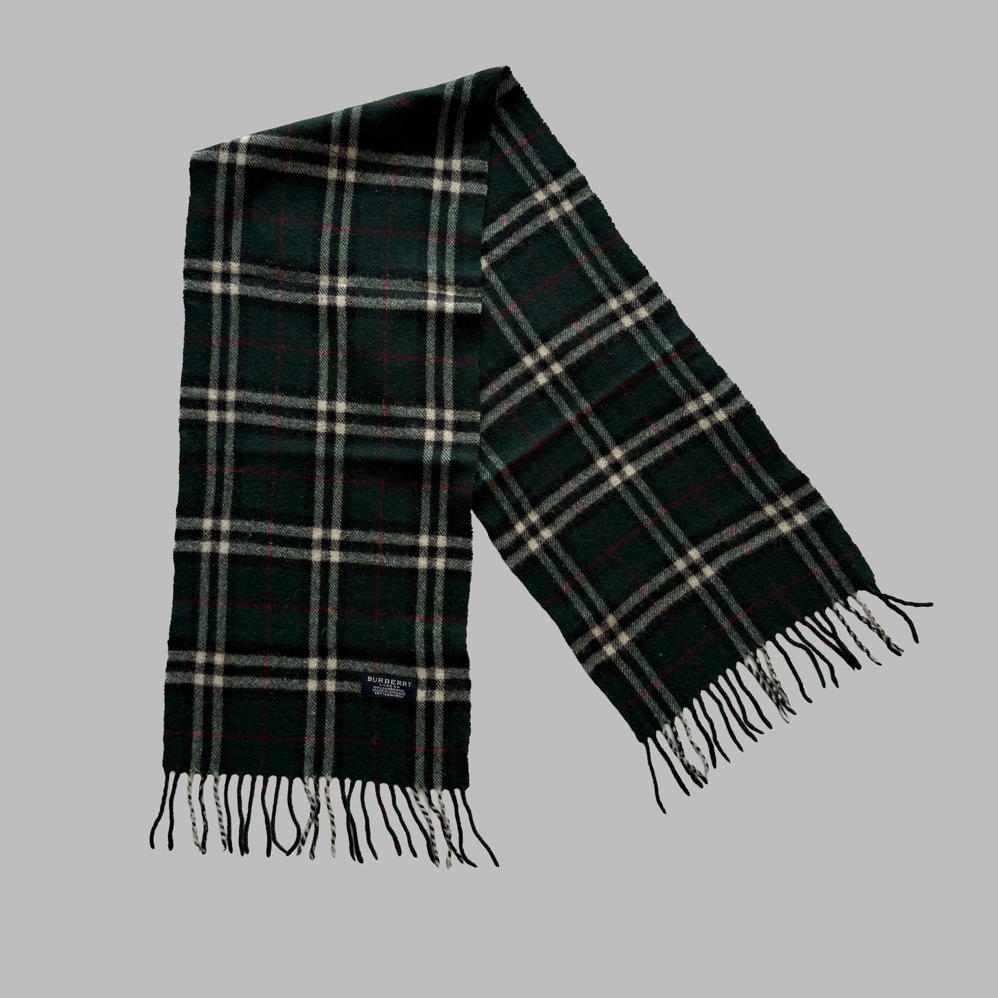90s Burberry Lambswool Check Scarf