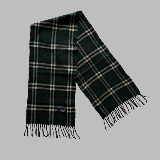 90s Burberry Lambswool Check Scarf