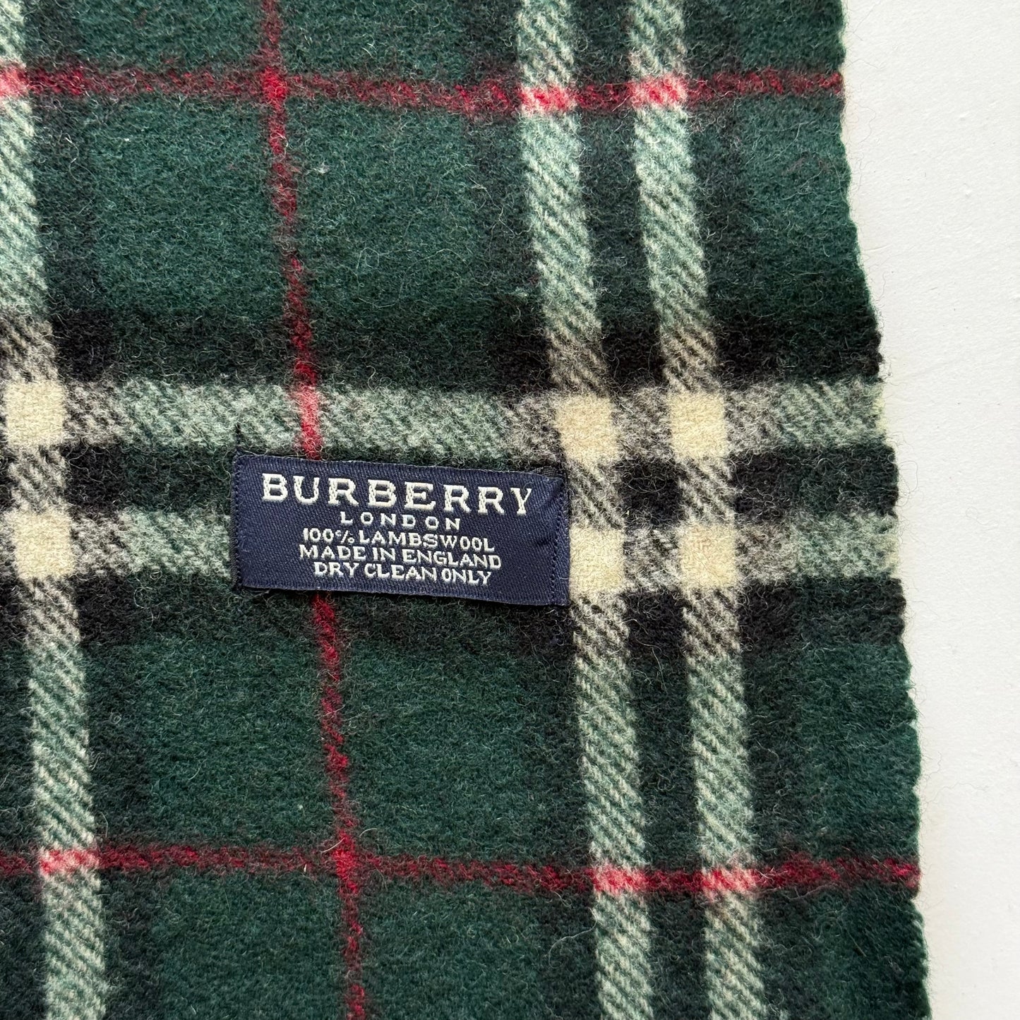 90s Burberry Lambswool Check Scarf