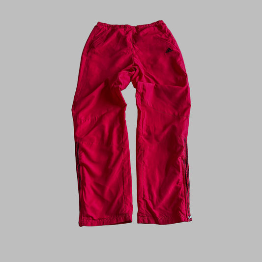 Y2K Adidas Three Stripe Wide Leg Track Pants - S