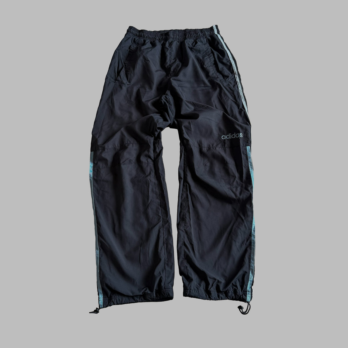 Y2K Adidas Spell Out Baggy Track Pants - S