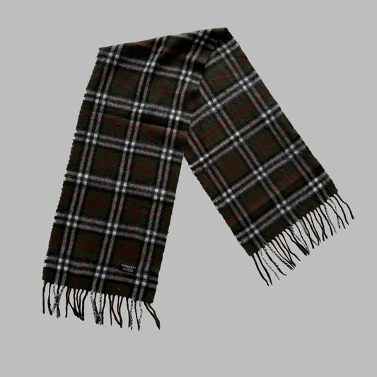 90s Burberry Lambswool Check Scarf