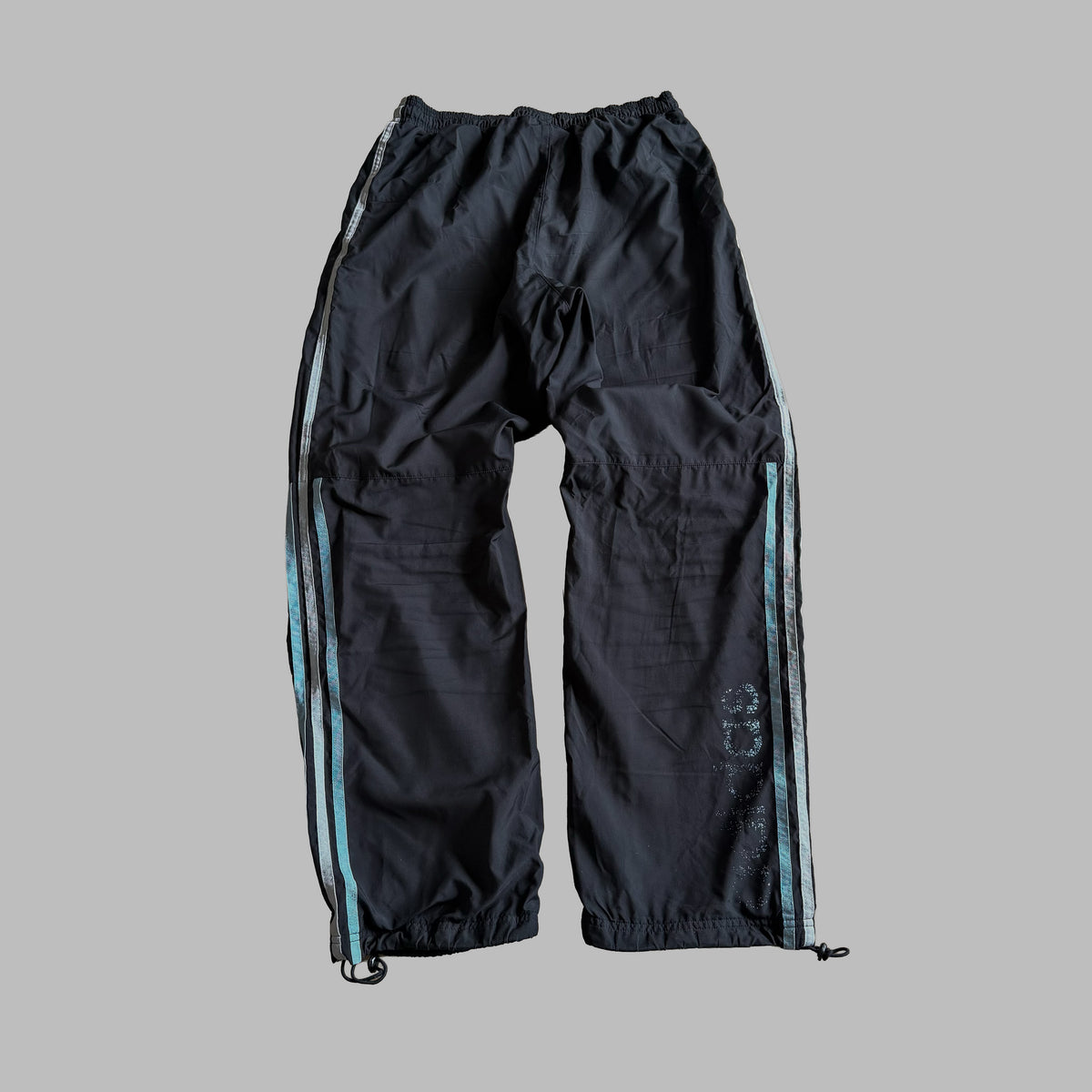 Y2K Adidas Spell Out Baggy Track Pants - S