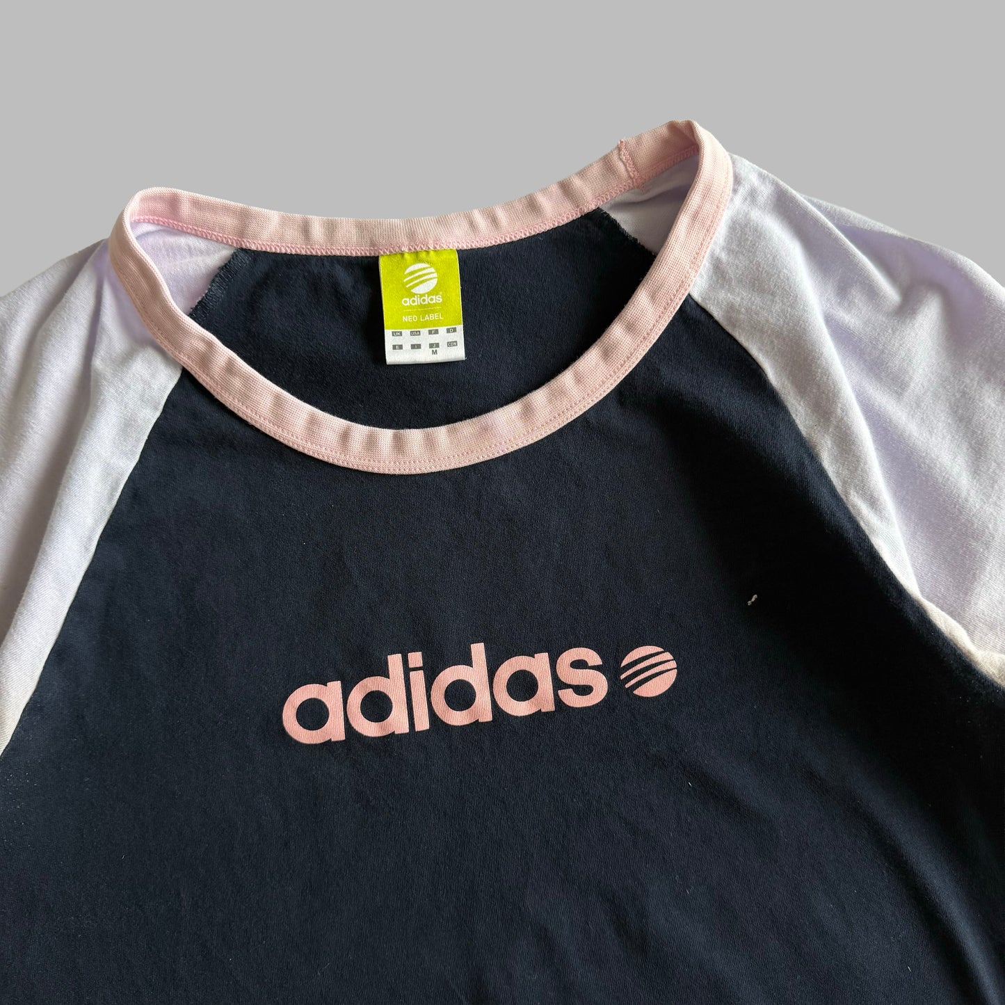 Y2K Adidas Spell Out Baby Tee - M