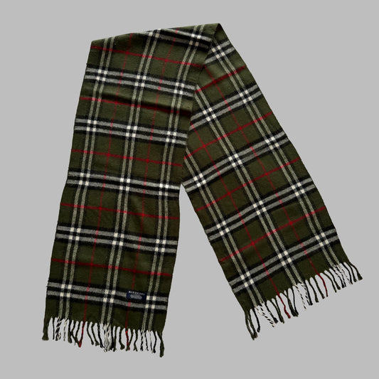 90s Burberry Lambswool Check Scarf