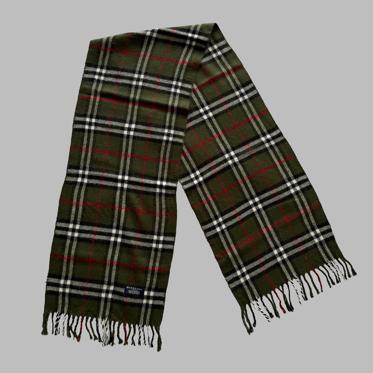 90s Burberry Lambswool Check Scarf