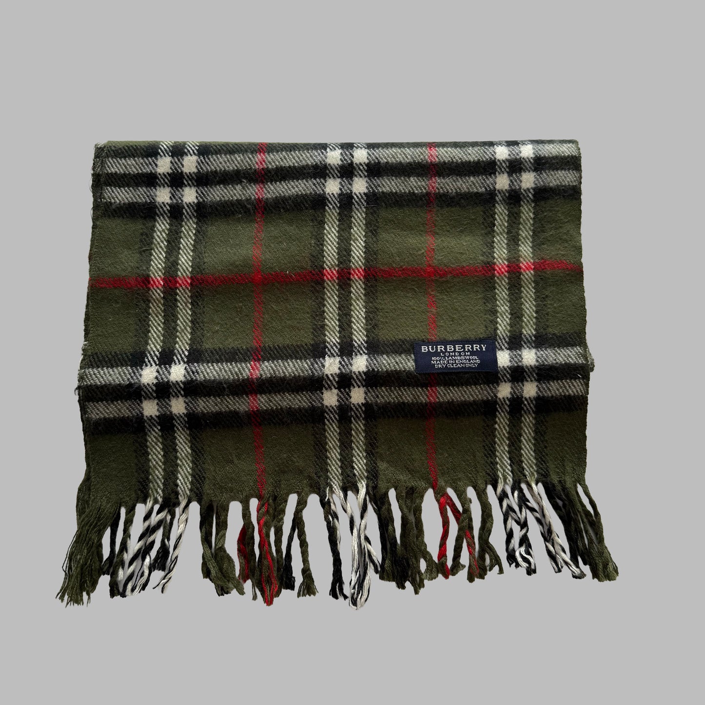 90s Burberry Lambswool Check Scarf