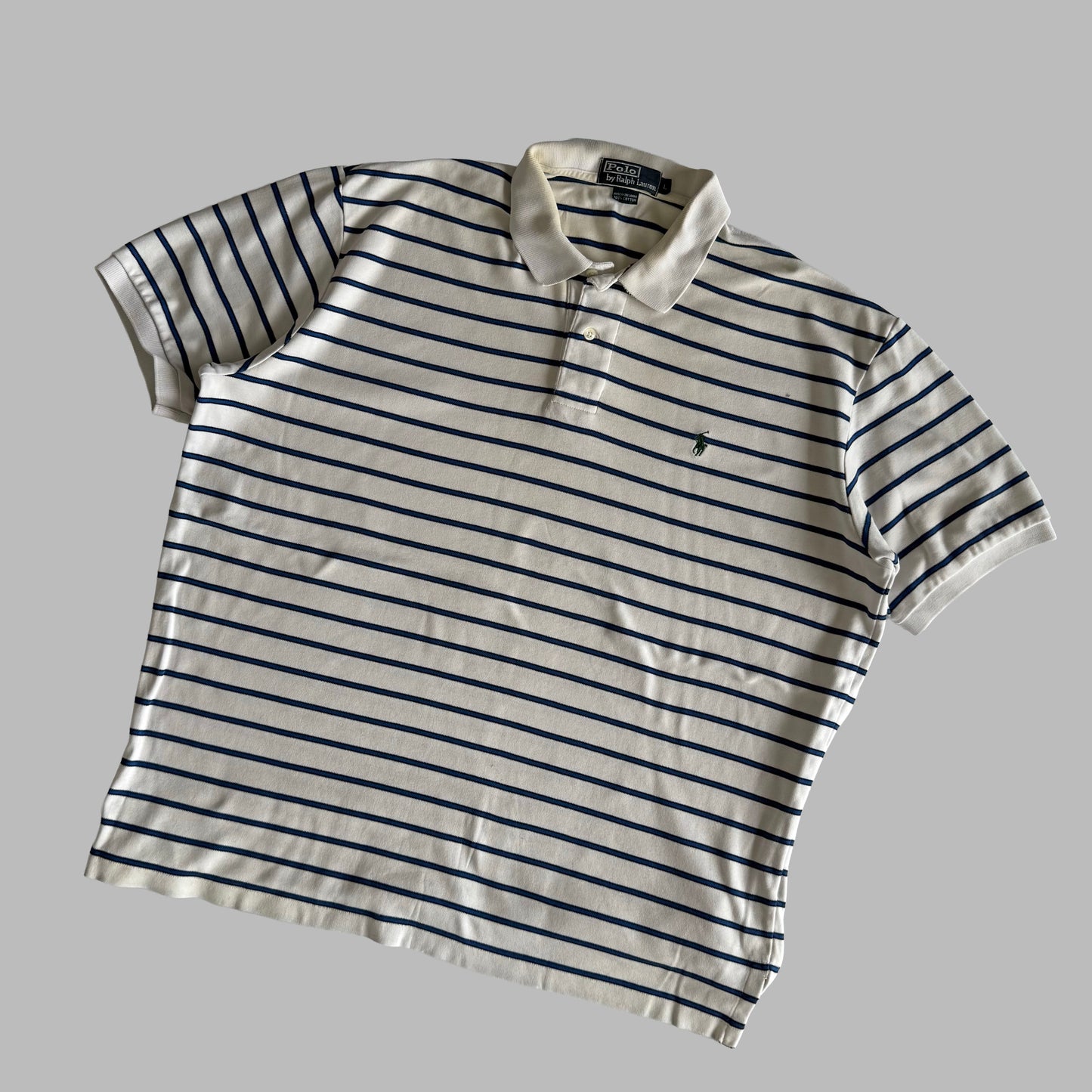 Ralph Lauren Striped Polo Shirt - Large