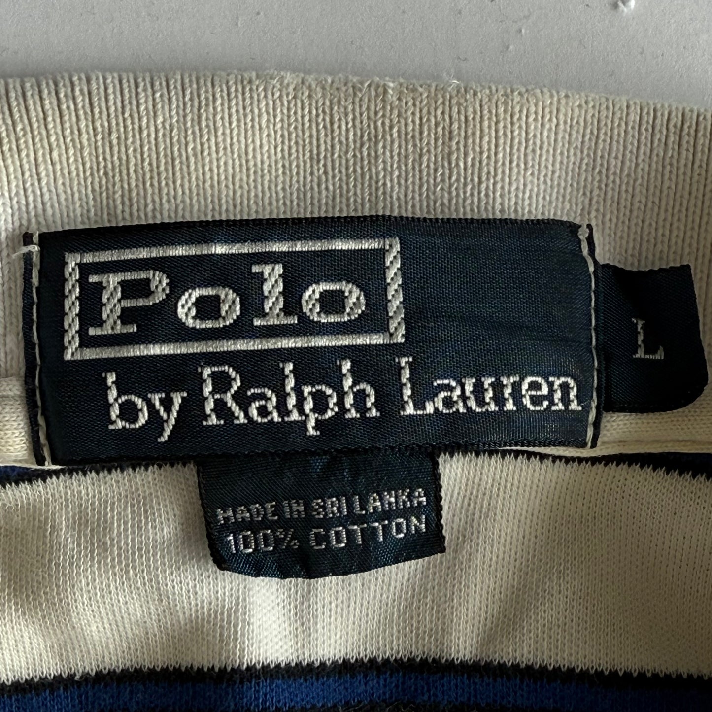 Ralph Lauren Striped Polo Shirt - Large