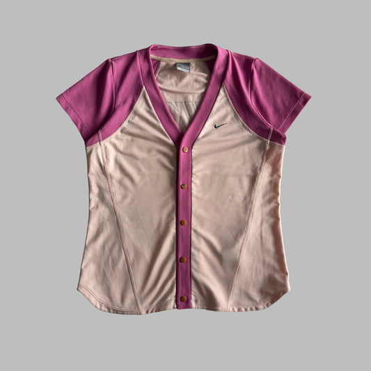 Y2K Nike Button-Up Activewear Top - M