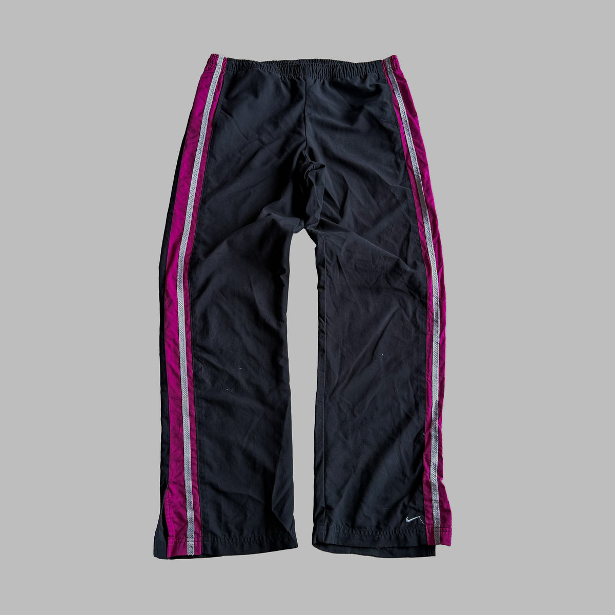 Y2K Nike Striped Wide Leg Track Pants - M
