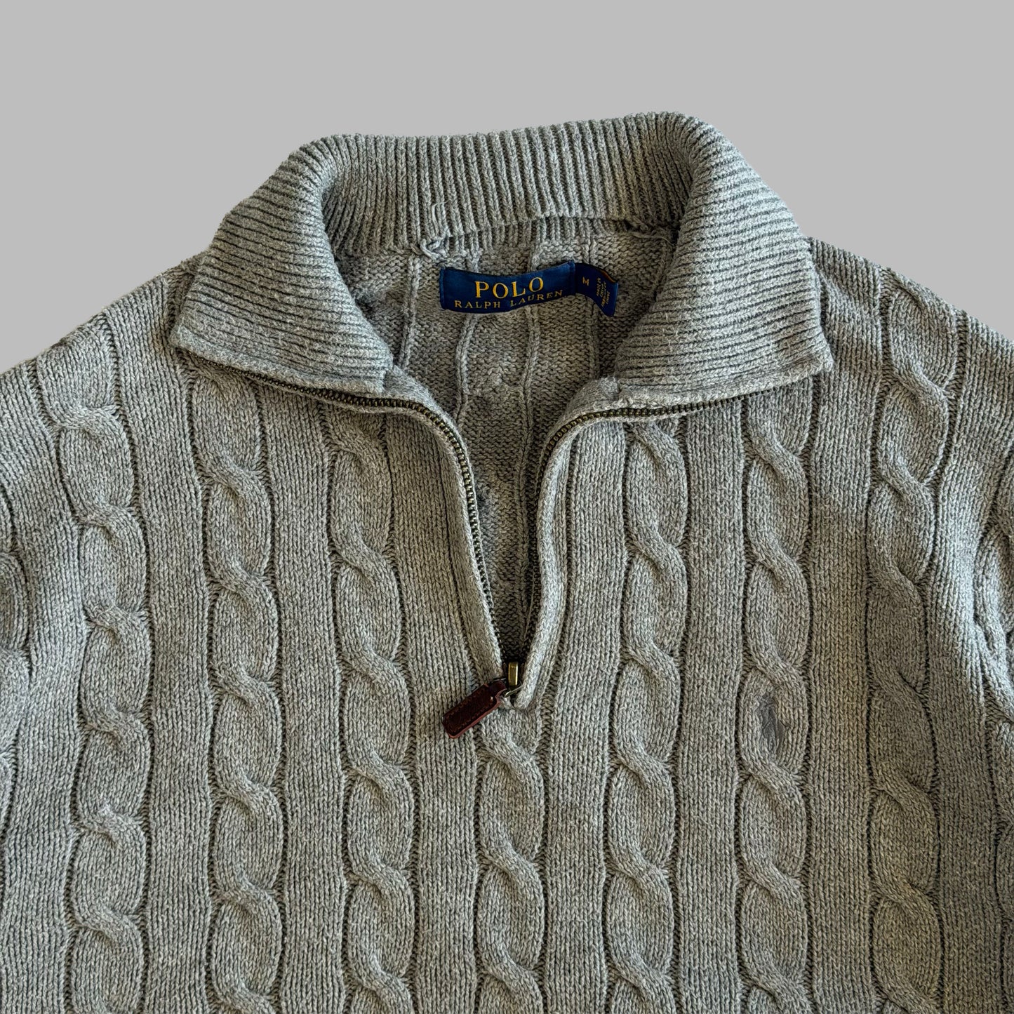 Ralph Lauren Cable Knit Quarter Zip - Medium