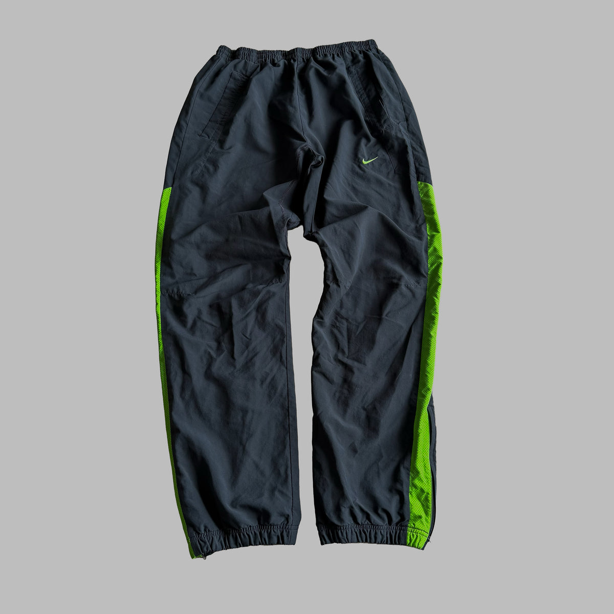 Y2K Nike Baggy Striped Track Pants - M