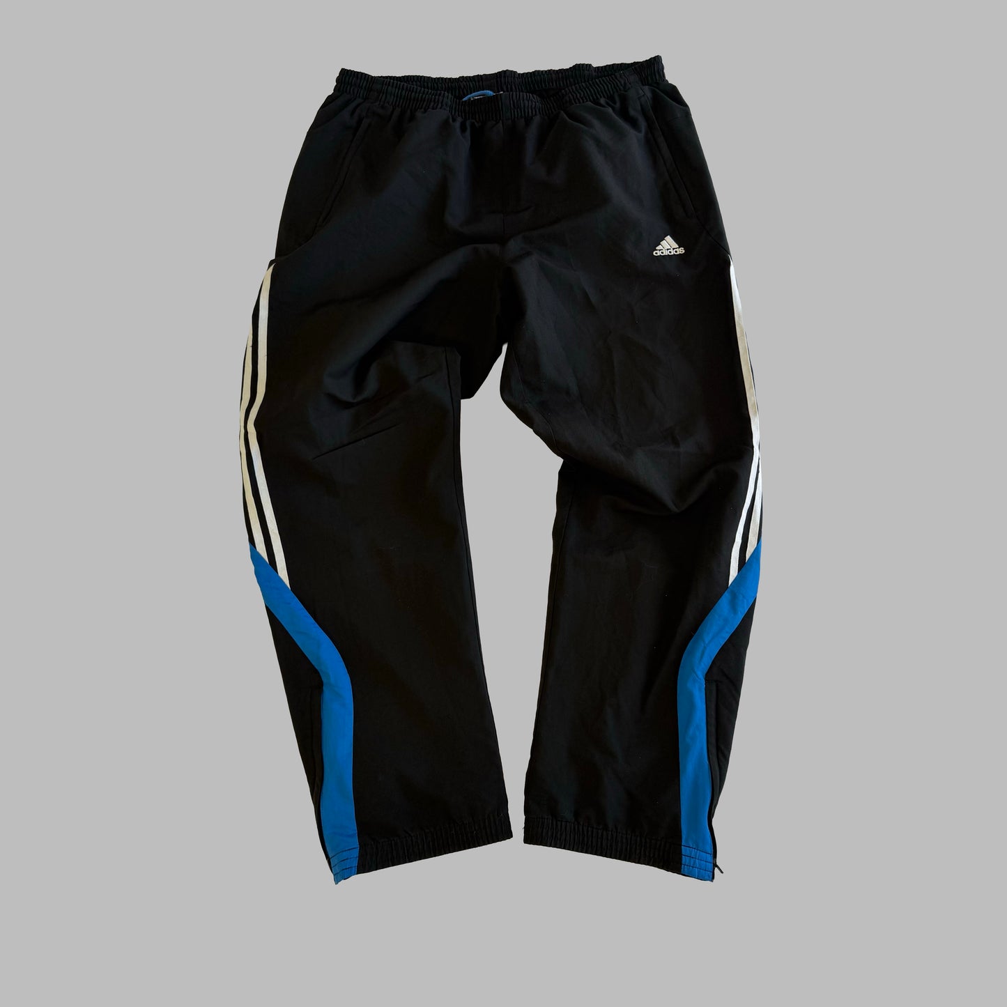 Y2K Adidas Three Stripe Baggy Track Pants - XL