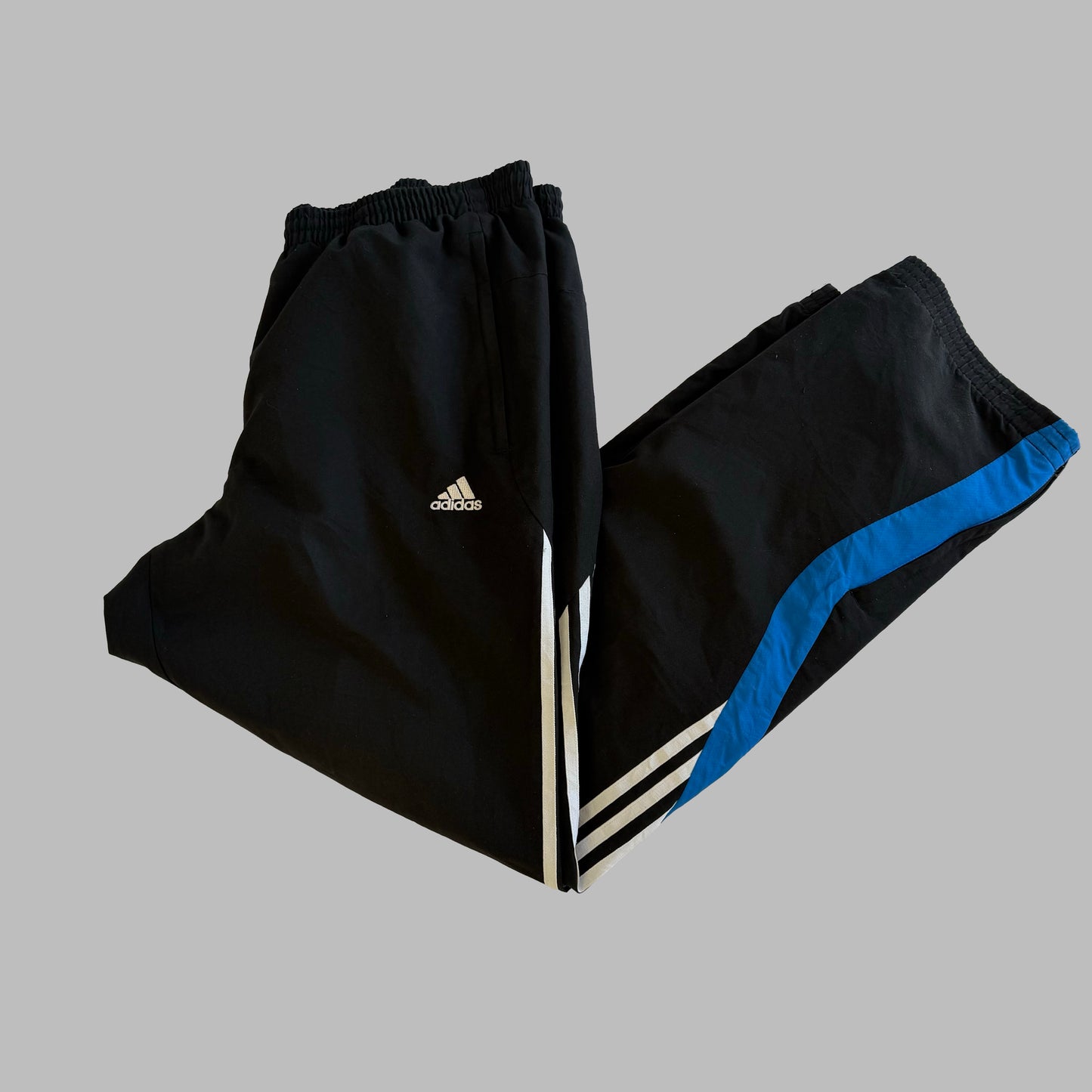 Y2K Adidas Three Stripe Baggy Track Pants - XL