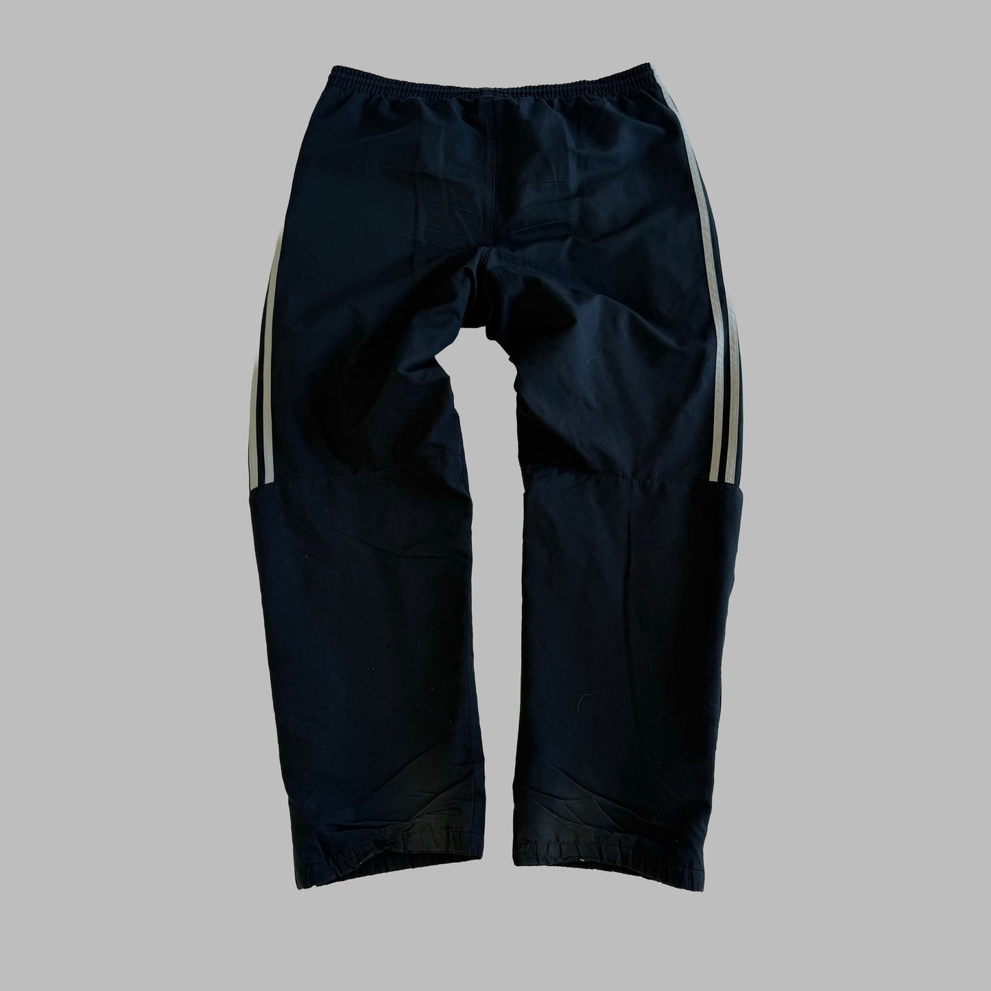 Y2K Adidas Three Stripe Baggy Track Pants - L