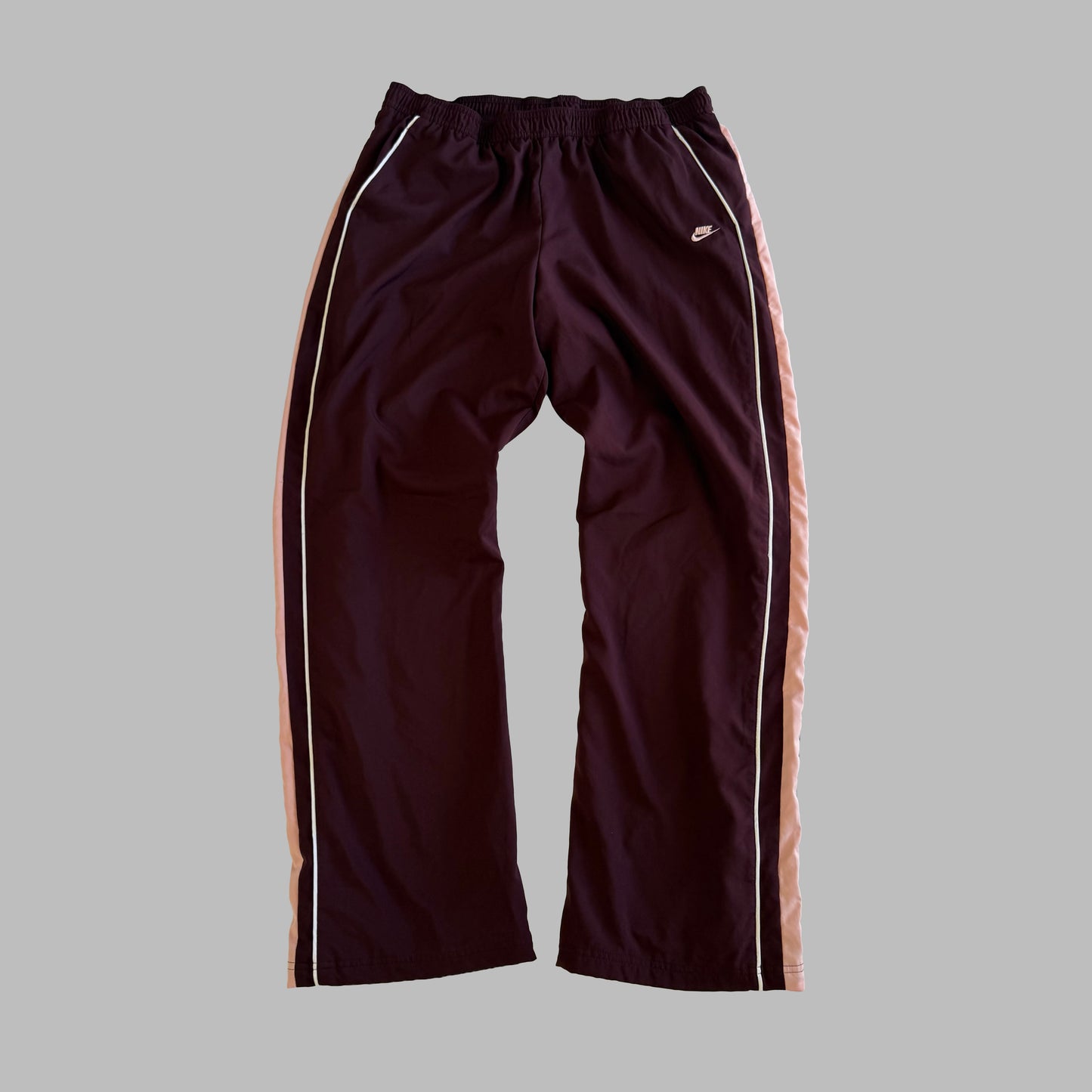 Y2K Nike Striped Wide Leg Track Pants - L