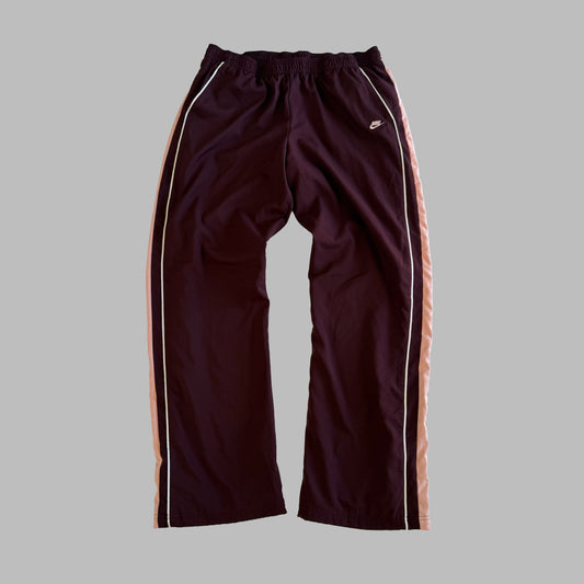 Y2K Nike Striped Wide Leg Track Pants - L