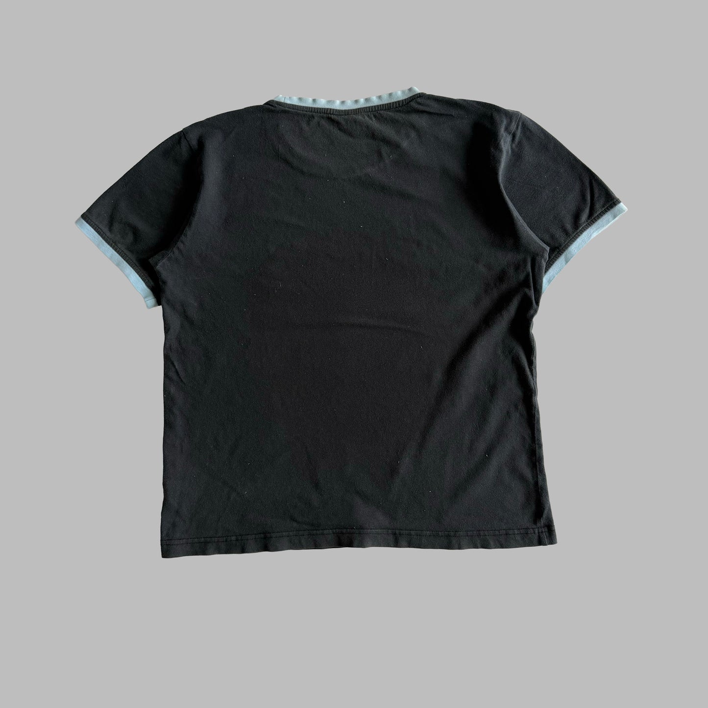Y2K Adidas Spell Out Ringer Baby Tee - M/L