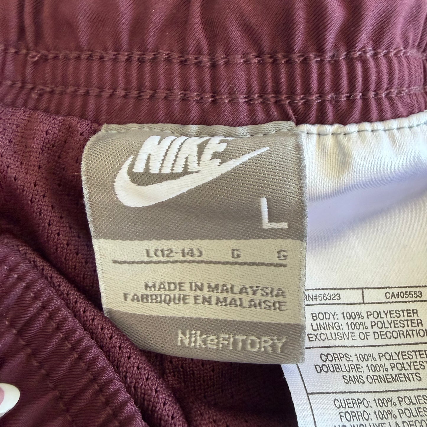 Y2K Nike Striped Wide Leg Track Pants - L