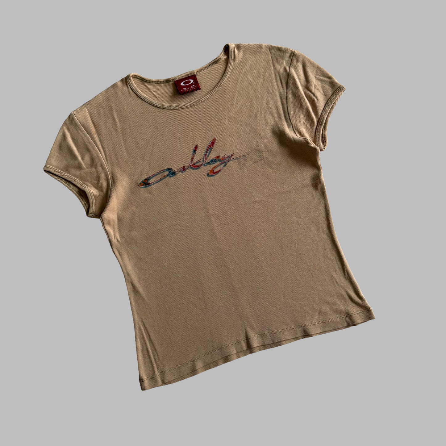 Y2K Oakley Software Spell Out Baby Tee - S/M