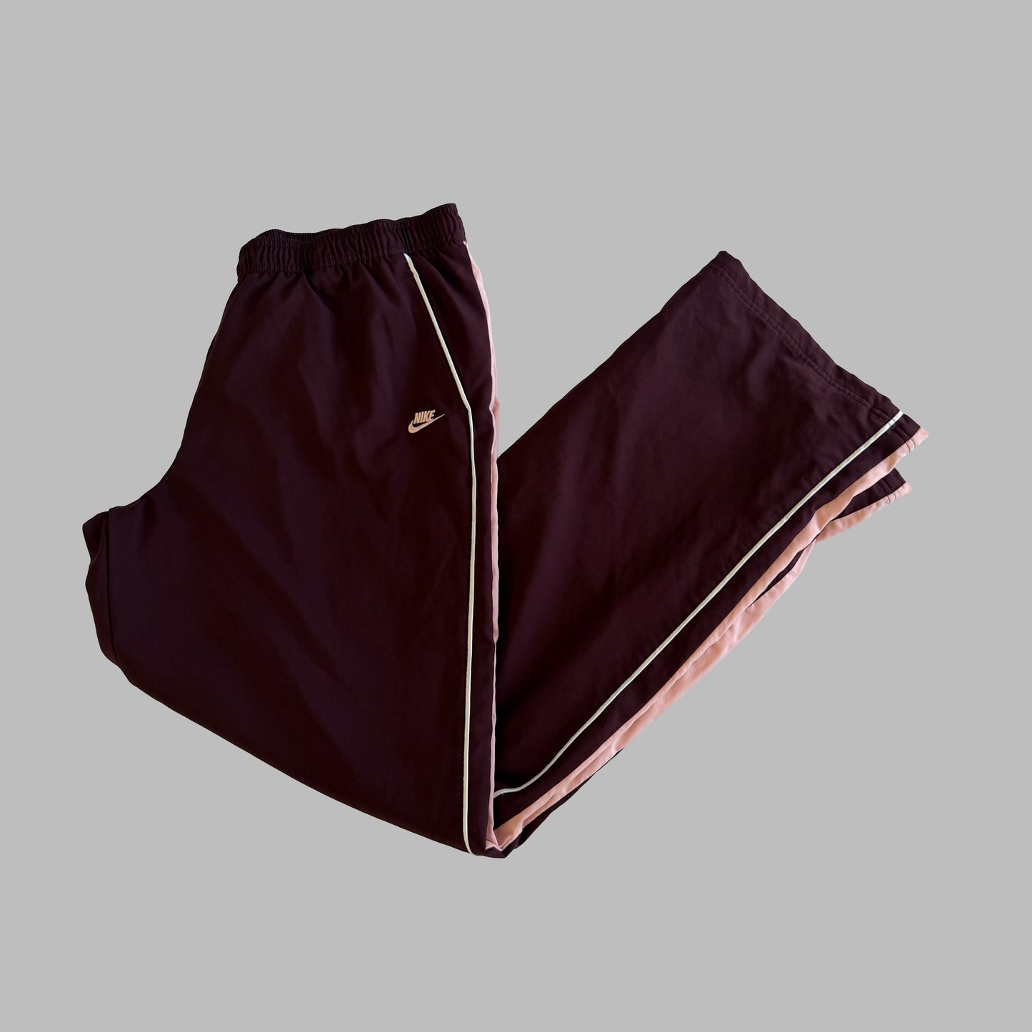 Y2K Nike Striped Wide Leg Track Pants - L