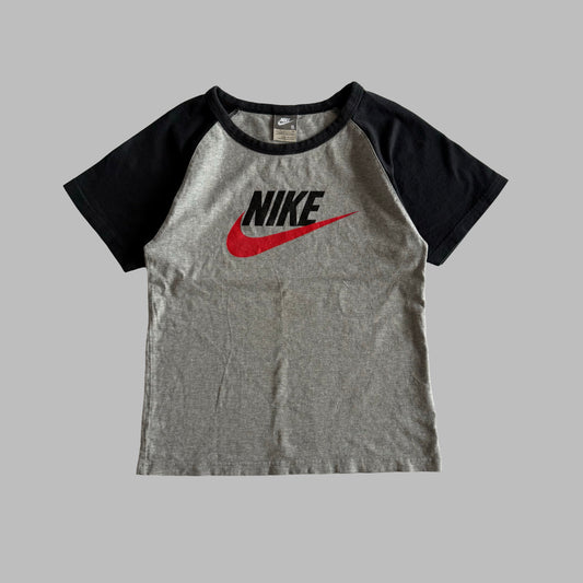 Y2K Nike Spell Out Raglan Baby Tee - S/M