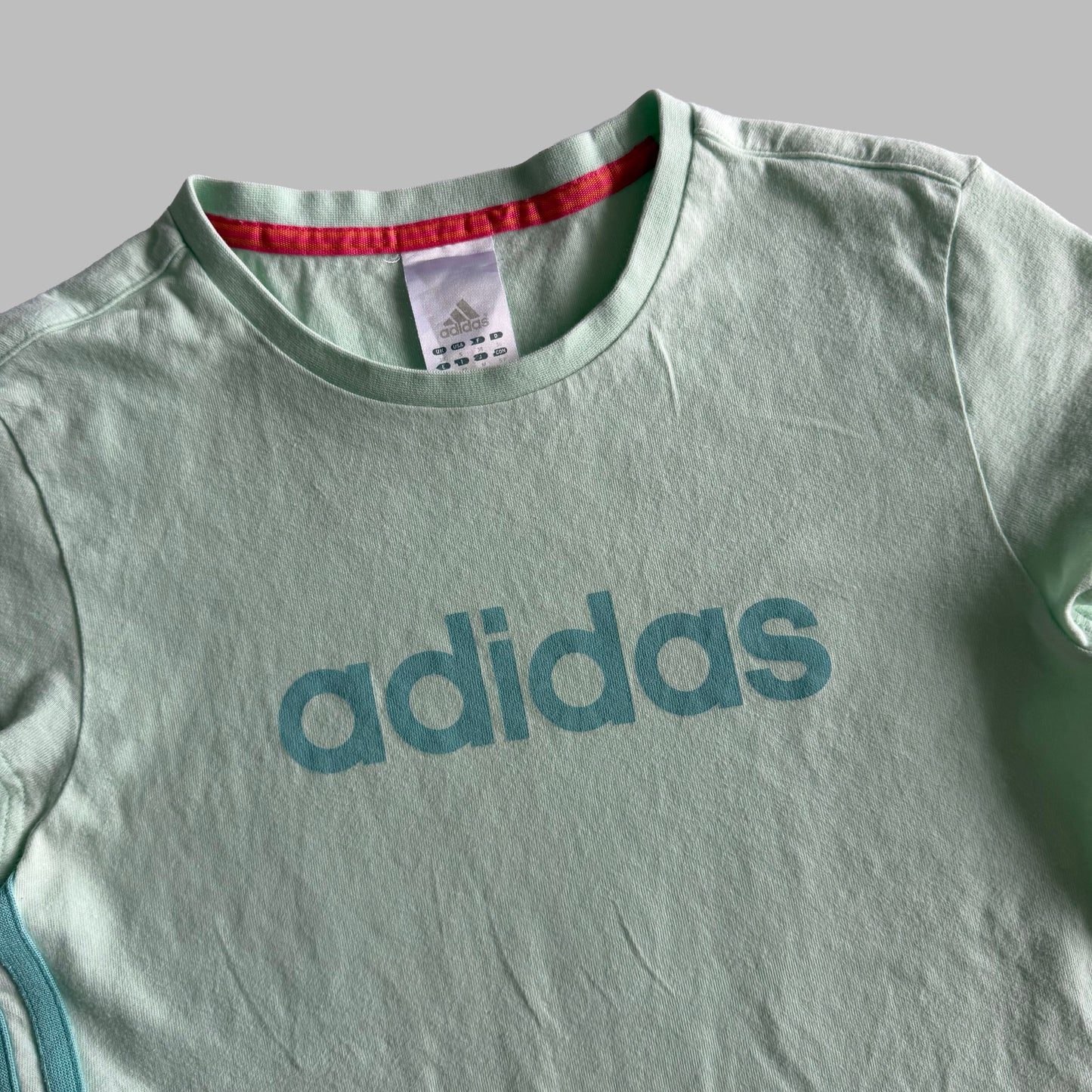 Y2K Adidas Spell Out Synched Baby Tee - S/M
