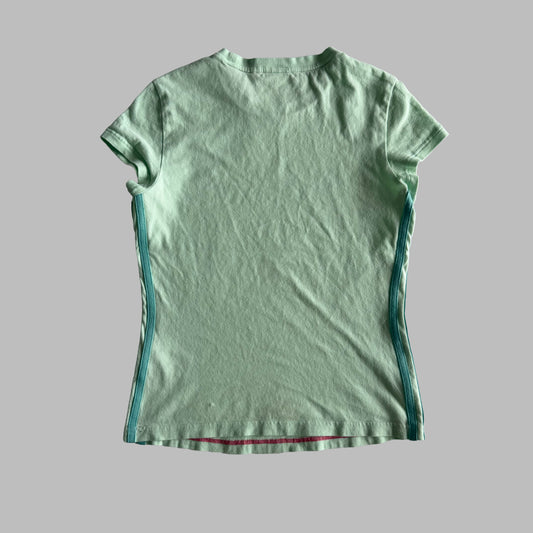 Y2K Adidas Spell Out Synched Baby Tee - S/M