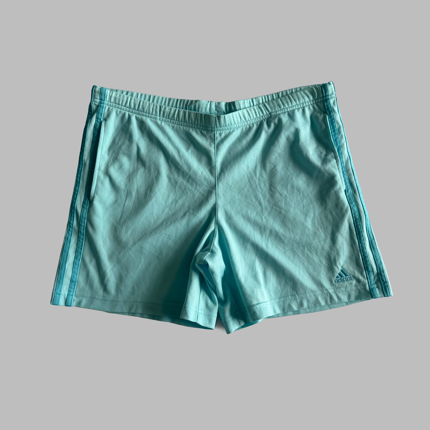 Y2K Adidas Three Stripe Mini Shorts - XL