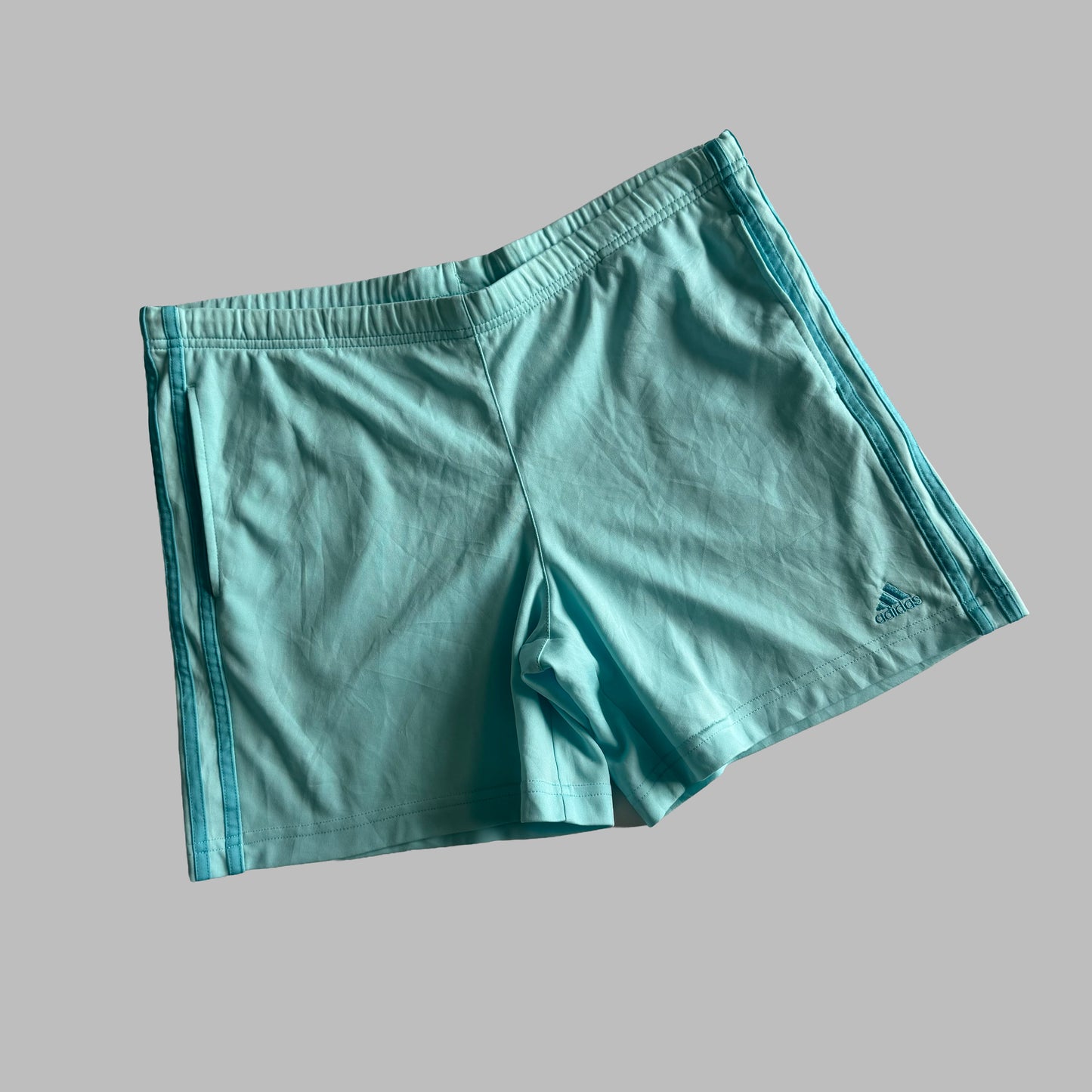Y2K Adidas Three Stripe Mini Shorts - XL