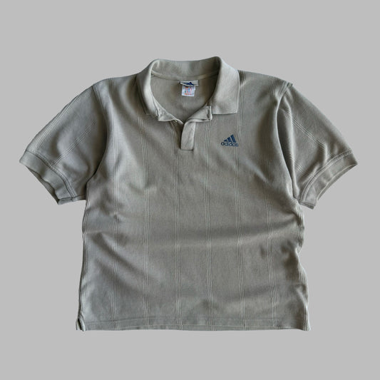 90s Adidas Ribbed T-Shirt - Large