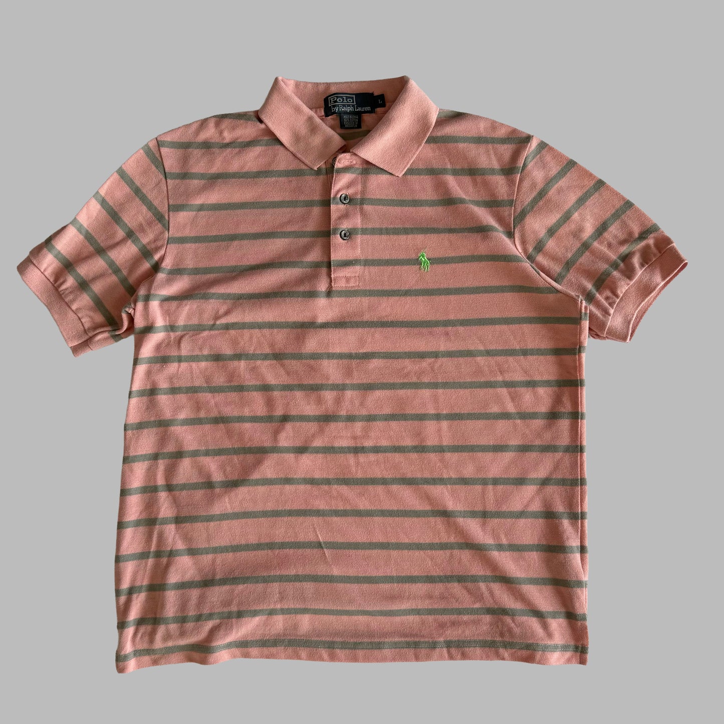 Ralph Lauren Striped Polo Shirt - Large
