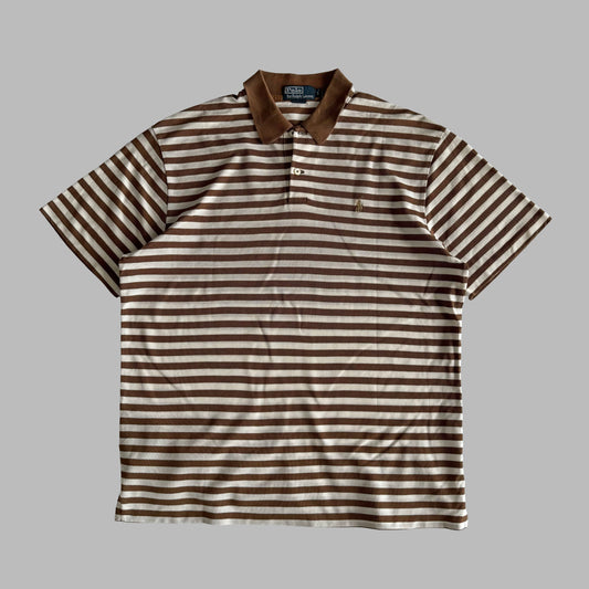 Ralph Lauren Striped Polo Shirt - Large