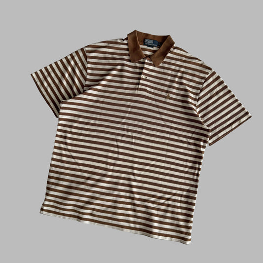 Ralph Lauren Striped Polo Shirt - Large