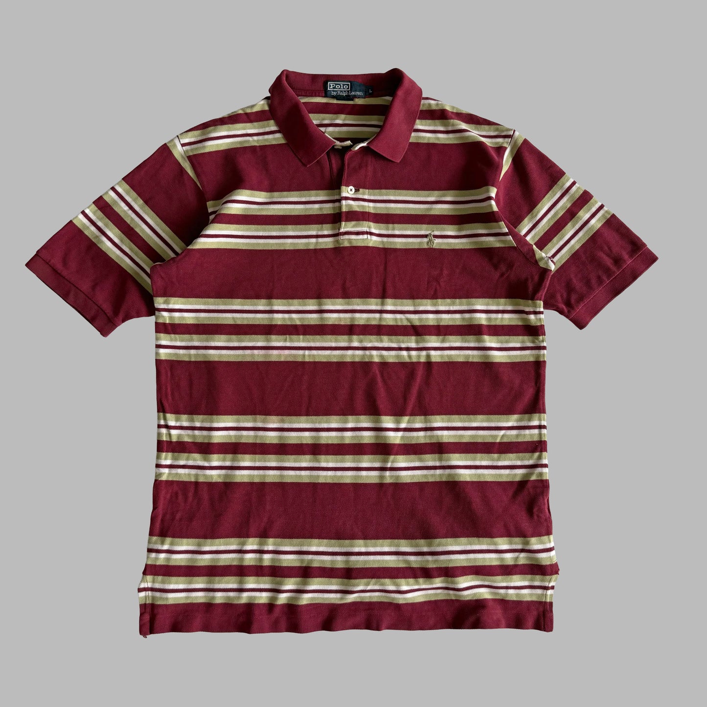 Ralph Lauren Striped Polo Shirt - Large