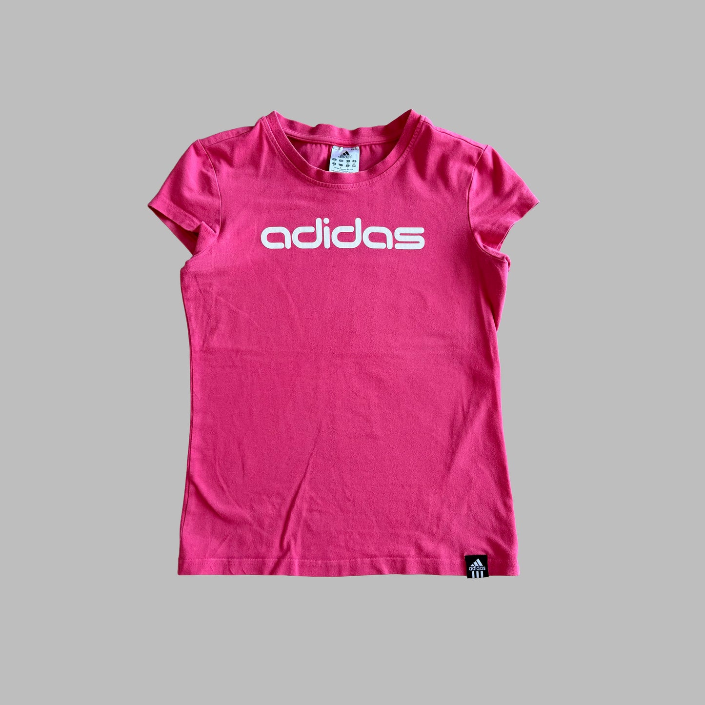 Y2K Adidas Spell Out Baby Tee - S