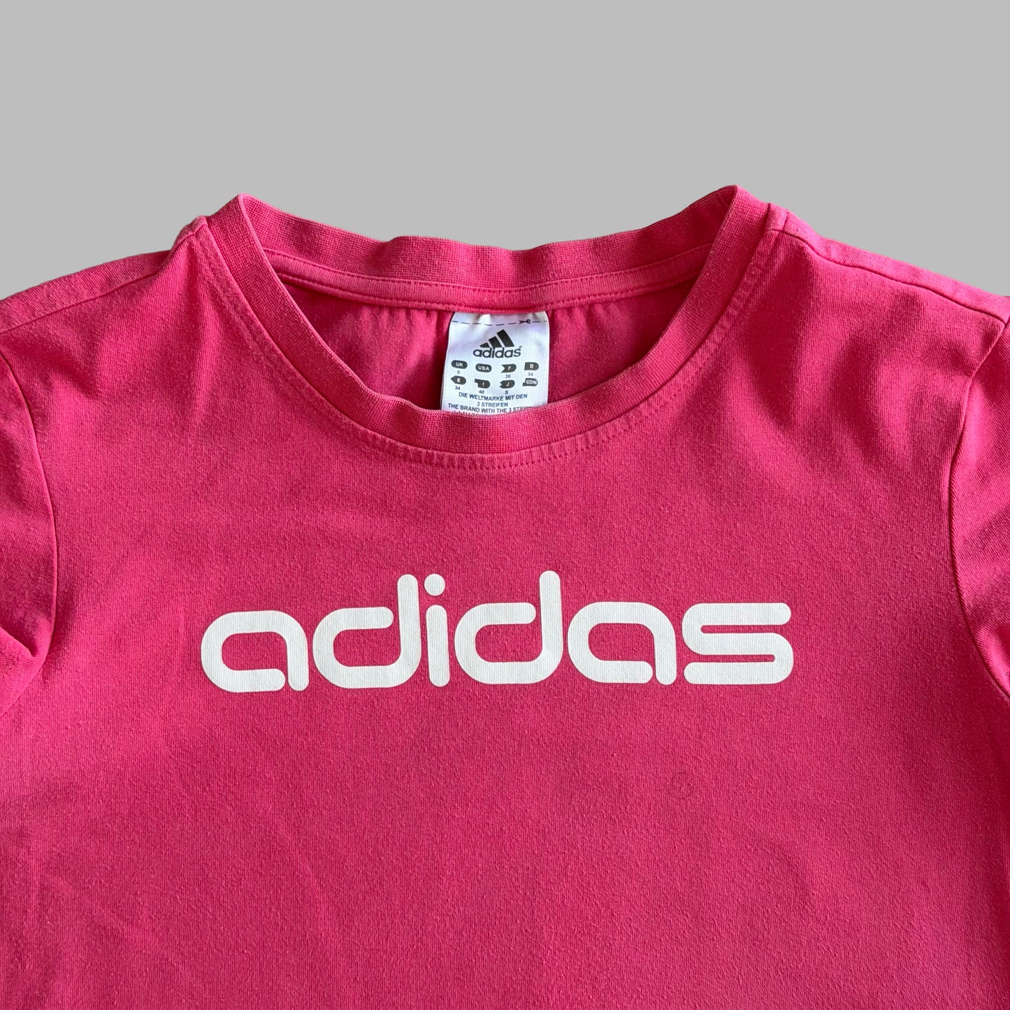 Y2K Adidas Spell Out Baby Tee - S