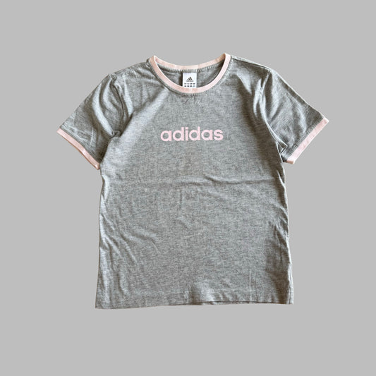 Y2K Adidas Spell Out Ringer Tee - S